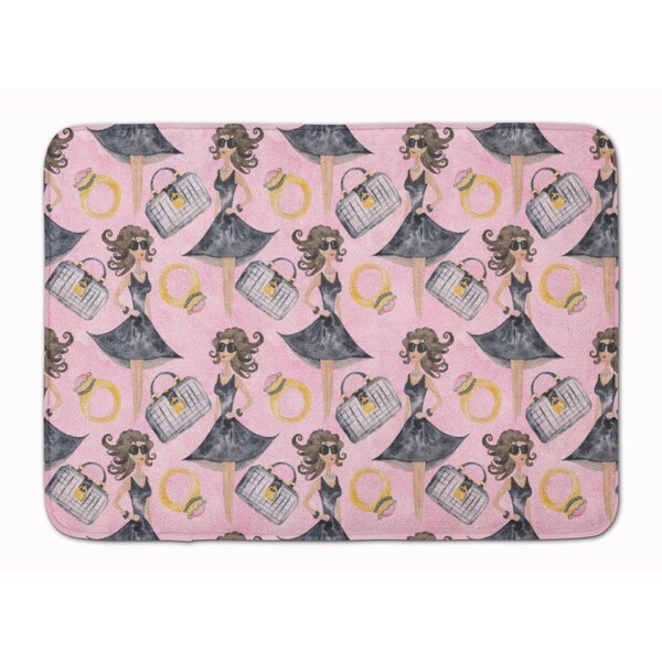 Carolines Treasures Watercolor Fashion Diva on Pink Machine Washable Memory Foam Mat BB7500RUG - main